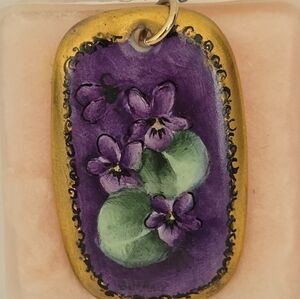 Elegant Purple and Gold Floral Necklace